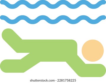 swimming Vector illustration on a transparent background. Premium quality symmbols. Line Color vector icons for concept and graphic design.