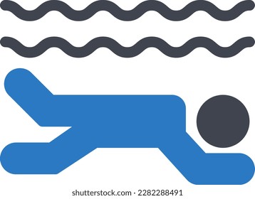ilustración del vector de natación en un fondo transparente. Símbolos de calidad superior. Iconos vectoriales de glifos para diseño de conceptos y gráficos. 
