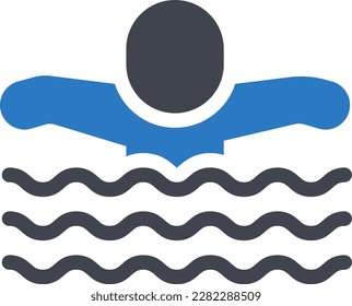 swimming Vector illustration on a transparent background. Premium quality symmbols. Glyphs vector icons for concept and graphic design. 
