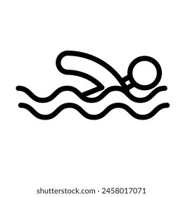 swimming Vector Line Icon Design