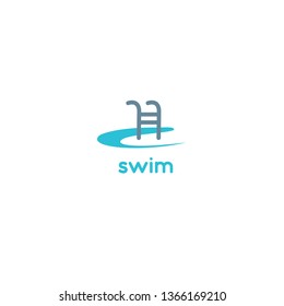 Swimming vector logo. Pool logo. Swimming pool icon design