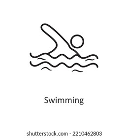 Swimming Vector outline Icon Design illustration. Workout Symbol on White background EPS 10 File