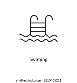 Swimming Vector Outline Icon Design Illustration. Workout Symbol On White Background EPS 10 File