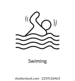 Swimming vector outline Icon Design illustration. Olympic Symbol on White background EPS 10 File