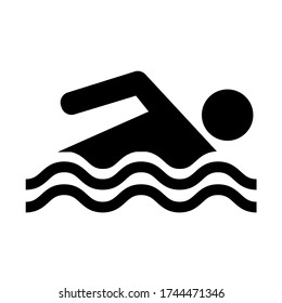 swimming in water sign icon