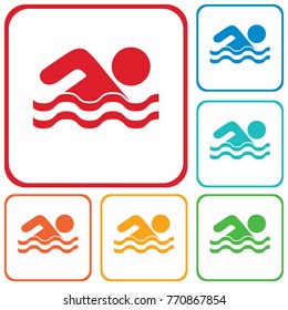 Swimming water sport icon. Vector illustration


