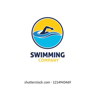 swimming water sport vector logo design inspiration for training school, club, and championship