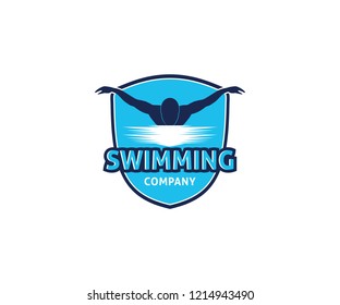 swimming water sport vector logo design inspiration for training school, club, and championship