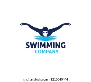 swimming water sport vector logo design inspiration