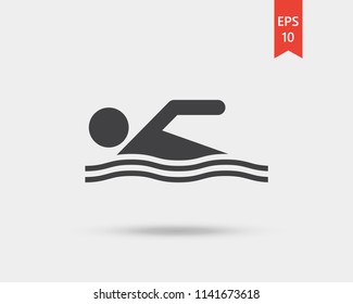 Swimming web icon vector isolated on white background, EPS 10, top view