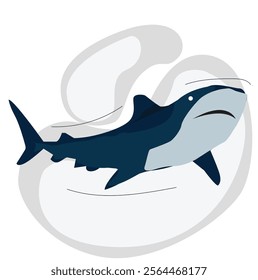 Swimming whale, cartoon sea and ocean animal.diving underwater humpback whale, 