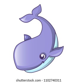 Swimming whale icon. Cartoon of swimming whale vector icon for web design isolated on white background