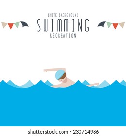 Swimming (White Background)