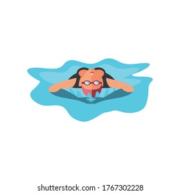 swimming woman on white background vector illustration design