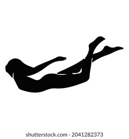 swimming up woman silhouette icon vector