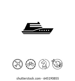 Swimming yacht icon