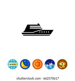 Swimming yacht icon