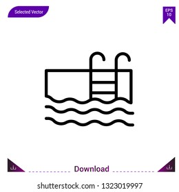 swimming-pool icon vector . Best modern, simple, isolated, application ,seasons icons, logo, flat icon for website design or mobile applications, UI / UX design vector format