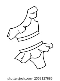 Swimsuit in black outline. Clip art for your projects.