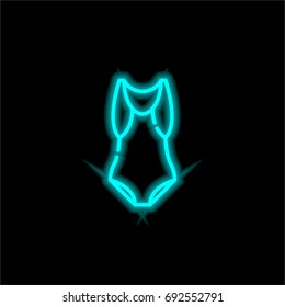 Swimsuit blue glowing neon ui ux icon. Glowing sign logo vector