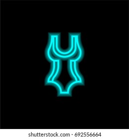 Swimsuit blue glowing neon ui ux icon. Glowing sign logo vector