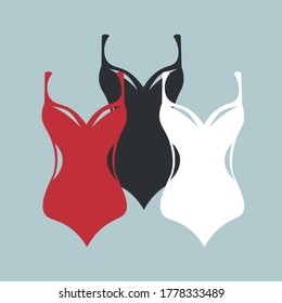 Swimsuit color set icon vector
