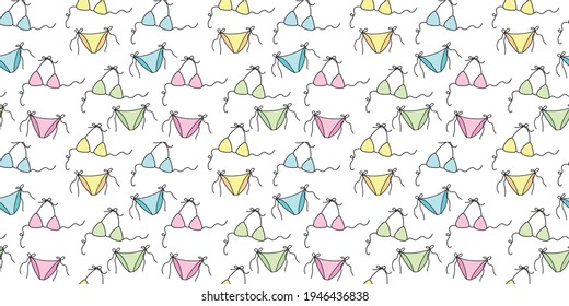 Swimsuit colorful repeat pattern background for the summer, cute vector pattern