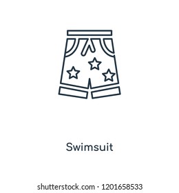 Swimsuit concept line icon. Linear Swimsuit concept outline symbol design. This simple element illustration can be used for web and mobile UI/UX.