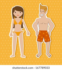 swimsuit design over dotted background vector illustration 