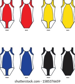 Swimsuit Fashion Flat Editable Templates