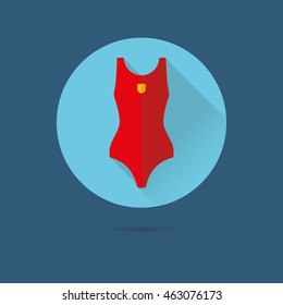 swimsuit flat design long shadow vector icon
