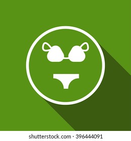swimsuit flat icon with long shadow. material design vector illustration