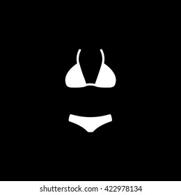 Swimsuit Flat Icon On Black Background