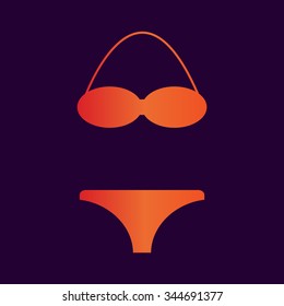 Swimsuit flat icon set isolated 