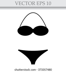 Swimsuit flat icon set isolated 