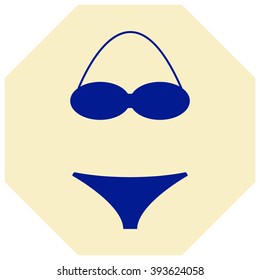 Swimsuit flat icon set isolated 