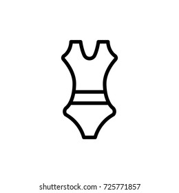 Swimsuit flat icon. Single high quality outline symbol of summer for web design or mobile app. Thin line signs of swimming for design logo, visit card, etc. Outline logo of beach 