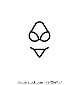 Swimsuit flat icon. Single high quality outline symbol of summer for web design or mobile app. Thin line signs of swimming for design logo, visit card, etc. Outline logo of beach 