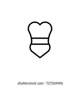 Swimsuit flat icon. Single high quality outline symbol of summer for web design or mobile app. Thin line signs of swimming for design logo, visit card, etc. Outline logo of beach 