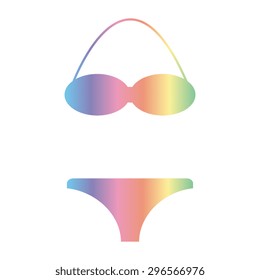 Swimsuit flat icons set isolated 