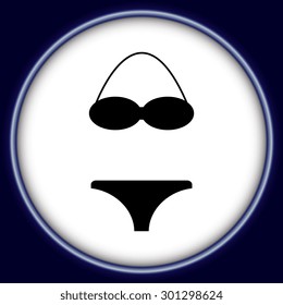 Swimsuit flat icons set isolated 