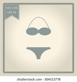 Swimsuit flat icons set isolated 