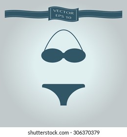 Swimsuit flat icons set isolated 