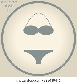 Swimsuit flat icons set isolated 
