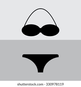 Swimsuit flat icons set isolated 
