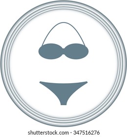 Swimsuit flat icons set isolated 
