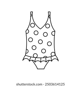 Swimsuit for girls , doodle , vector clip art