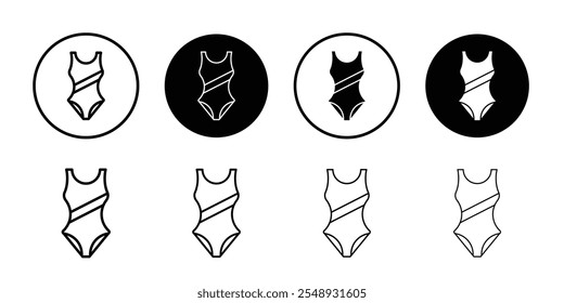 Icono de traje de baño Vector de contorno blanco y negro