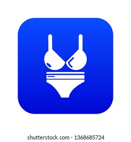 Swimsuit icon blue vector isolated on white background