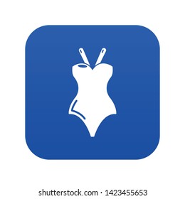 Swimsuit icon blue vector isolated on white background